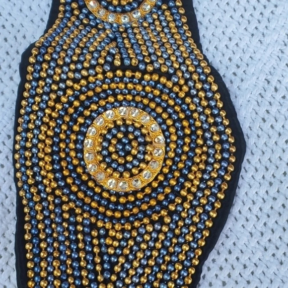 Vintage 80s‎ Wide Gold Beaded belt.M - Picture 3 of 7